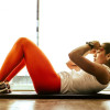 woman exercising indoors