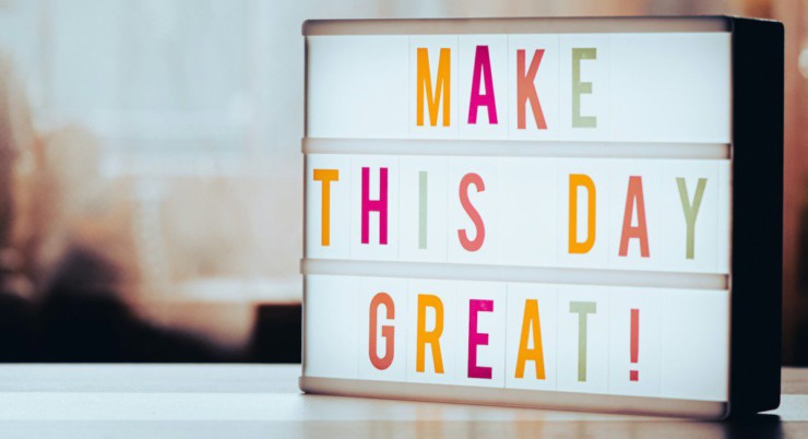 a light box that says make this day great