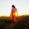 woman walking on pathway