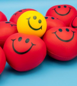 red and yellow smiley face