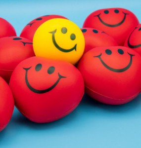 red and yellow smiley face