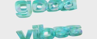 3D text that says good vibes